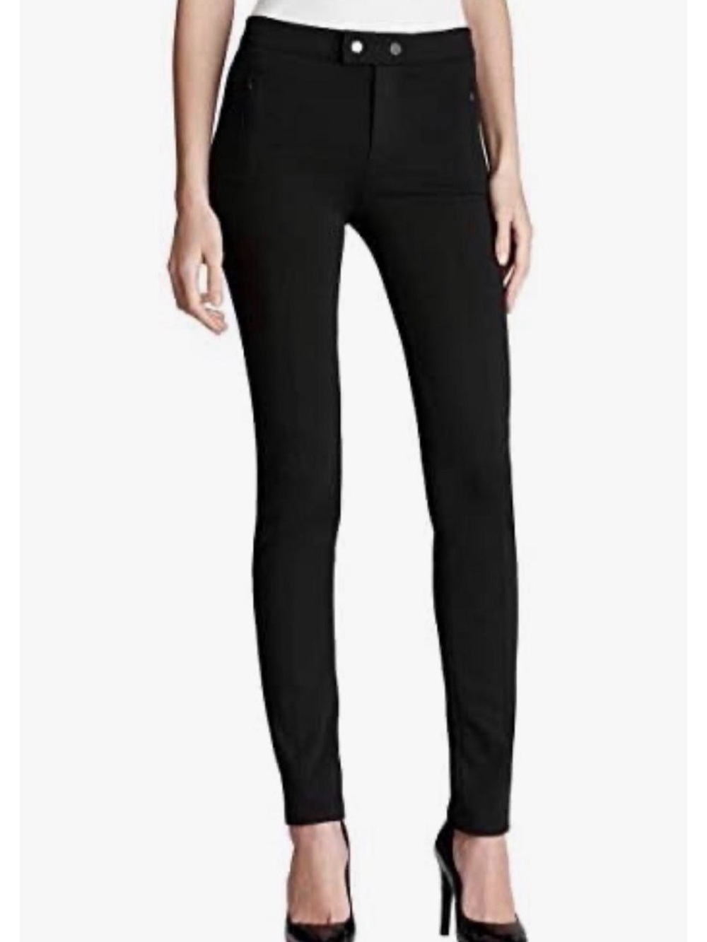 Vince Skinny Ponte Ski Pants In Jet Black Sz-6. FF20